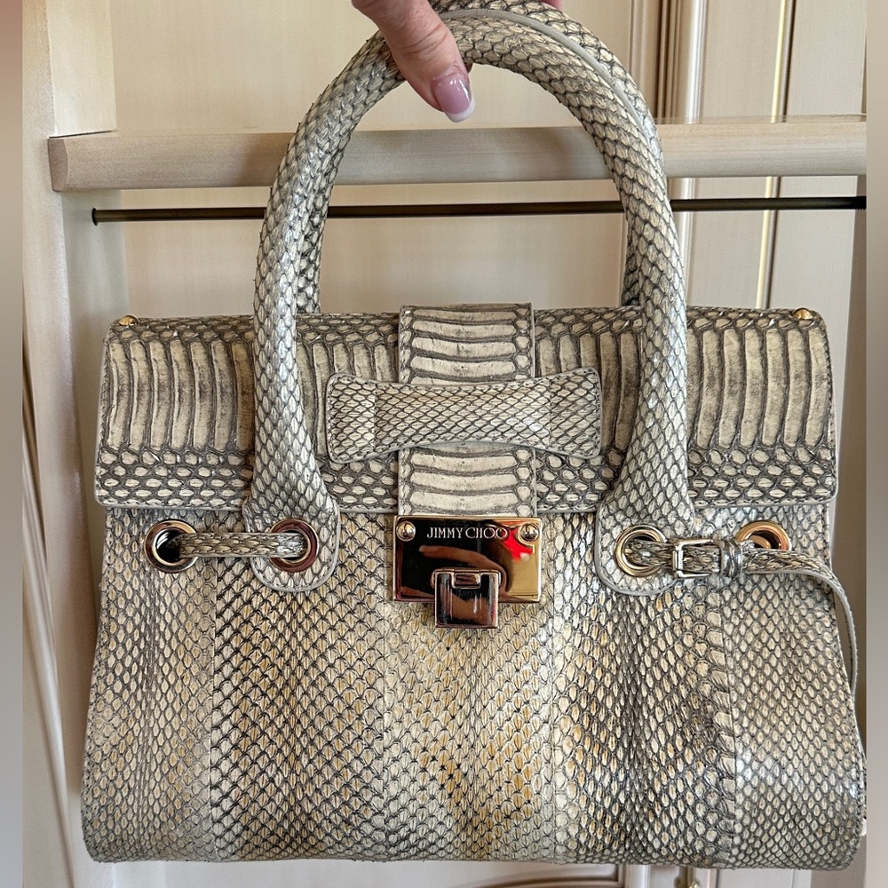 Jimmy Choo Natural Python Rosalie Elaphe Bag
